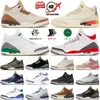 Jumpman 3s Men Women Basketball Shoes Palominos Lucky Green Fire Red Racer Blue White Oreo Medellin Sunset Mars Stone Jump man Jorden3s Sneakers Trainers