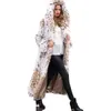 Winter Leopard Print Pelz Jacke frauen Mantel Anzug Mit Kapuze Nachahmung Fuchs Pelz Mantel Lange Faux Pelz Mantel