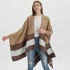 Sciarpe Designer Cashmere Donna Scialle Bordo Filo argentato Barra orizzontale Sciarpa poncho di lusso in lana