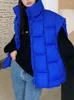 Gilet da donna Autunno Inverno Giacca Gilet per donna 2023 Gilet oversize Caldo Parka Blu Verde Cappotti Cerniera Giù Capispalla E176