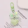 Keychains Acrylic Heart Shape Keychain Cover Apple AirPods Shockproof Earphone Keyring Imitation Pearl Wave Point Bowknot Pendant Key Ring