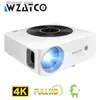 Projetores WZATCO H2 LED Projetor Smart Android WIFI Vídeo Full HD 1920 * 1080P Projetor 200 polegadas Home Theater Cinema Beamer com 4D Keyston Q231128