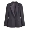 Women's Suits Women Fashion Silk Satin Stitching Blazer Coat Vintage Long Sleeve Pocket Button All-match Casual Female Outerwear Chic Tops