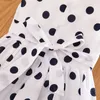 Family Matching Outfits Gaun Polkadot Anak Perempuan 3 12 Tahun Bola Busur Tanpa Lengan Musim Panas 2023 Pakaian Putri Bayi Anak anak Baju 230428