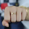 Cluster Rings 925 Sterling Silver Cute Moon Star Adjust Ring Micro Pave White Opal Stone Top Qualité Mode Or Couleur Dainty Bijoux