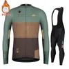 Wielertruisets Winterteamkledingset Thermisch fietsjack met lange mouwen Broekpak Bib MTB Mountainbike 231127