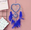 Christmas Decorations Indian Pink Purple Feather Dreamcatcher Love Wall Hanging Room Decor Handmade Aesthetic Retro Dream Catcher Wind Chime Ornament 231127