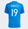 23 24 Italias CHIESA Camisas de futebol 2023 2024Itália 125º RASPADORI VERRATTI BARELLA DONNARUMMA Camisa TOTTI LORENZO MIRETTI POLITANO ZANIOLO camisas de futebol