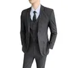 Abiti da uomo Blazer Taglie grandi S-5XL Gilet Pantaloni da uomo Comodo Gentleman Dark Grid Fashion Abito da tre pezzi stile britannico Business 231127