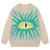 Men's Hoodies Sweatshirts Hip Hop Oversized Ugly Knitted Sweaters Men Harajuku Eye Pattern Embroidery Jumper Retro Casual Loose O-Neck Y2K Pullover Unisexzln231128