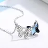 Pendentif Colliers Bleu Pierre Papillon Collier CZ Ras Du Cou Chaîne Unique Charmes Amis Cadeau Minimaliste Bijoux Collier Femme Déclaration