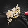 Broszki Korea Heavy Industry Mikro kolor Corsage Temperament Kwiat cyrkon pin obiadowy Akcesoria broszka róża kobiety