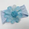 Cute Artificial Flower Elastic Wide Hairband Baby Girls Soft Comfortable Nylon Headband Infant Headwear Party Decoration