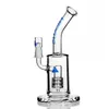 Nexus Bong Blue Dab Rig ガラスボング フリッターボング ガラスリサイクラーガラス ドームとネイル付き 14mm ジョイント リサイクラーダブリグ