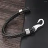 Charm Bracelets Vintage Men Titanium Steel Men's Multi-layer Leather Hook Armband Fashion Jewelry For Male Pulsera Hombre Drop