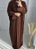 Ethnische Kleidung Mode Kimono Winter Abaya Für Frauen Samt Strickjacke Muslimischen Mantel Offene Abayas Dubai Islam Kleidung Türkische Tunika Arabes mujer