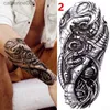 Tatuajes Pegatinas de dibujo de colores 1 pieza pegatina de tatuaje de bosque negro para hombres mujeres tigre lobo muerte calavera temporal falso henna esqueleto rey animal tatuaje L231128