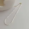 Pendant Necklaces Dome Cameras ALLNEWME French White Green Blue Color Bamboo Joint Shell Pendant Necklace for Women Freshwater Pearl Beads Chokers N AA230428