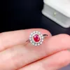 Cluster Rings Luxury Ruby Silver Ring For Party6mm 4mm Natural 925 Sterling Jewelry Gift Woman