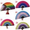 Rainbow Folding Fans LGBT Colorful Hand-Held Fan for Women Men Pride Party Decoration Music Festival Events Dance Rave Supplies I0428