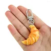 Porte-clés Simulation modèle alimentaire porte-clés Croissant jouet pendentif porte-clés pour étudiants créatifs amis cadeau Pographie Gadget bijoux