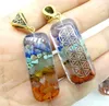 Hangende kettingen retro kleurrijke chips natuursteen lapis amethists chakra orgone energie kralen pendulum amulet reiki genezing 8 stks