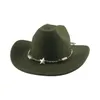 Chapeau de Cowboy Western Cowboy Hat Cowgirl Casual Jazz Caps for Men Solid Belt Band Khaki Coffee Wide Brim Fedoras Hats for Women New