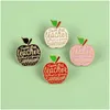 Cartoon Accessories Red Apple Teacher Quote I Am A Badge Brooches Pink Enamel Pins Lapel Pin Badges Fruit Plant Jewelry Drop Delivery Dhswe