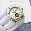 Высококачественный лучший бренд Audexxx Pigxxx Oak Offshore Tourbillon Series Мужские часы Полностью стальной ремешок Сапфировое зеркало Автоматические механические часы Мужские часы