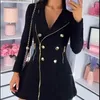 Abiti Casual Abito Blazer da donna 2023 Giacca da abito a maniche lunghe decorativa con cerniera autunno e inverno doppio petto Y2k femminile