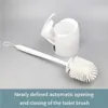 Brosses Brosse de toilette et support en silicone pour cuvette de toilette Kit d'outils de nettoyage anti-rayures Brosse de toilette de nettoyage avec couvercle