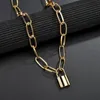 Anhänger Halsketten Punk Style Schloss Vorhängeschloss Halskette Influx Layer Choker Kette für Frauen Männer verkleiden sich Chunky HalsketteAnhänger