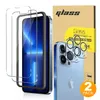 Zijdedruk Volledige dekking Gehard glas Screenprotector en cameralenzenbeschermer voor Iphone 15 Pro Max 14 13 12 11 met installatiekit