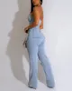 Damesjeans 2023 hoge taille, extreem slank tot heupverhouding, denim jumpsuit