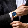 Relógios de pulso Poedagar Luxo Aço Inoxidável Rosa Ouro Azul Quartzo Relógio Homens Militar À Prova D 'Água Luminosa Cronógrafo Relogio Masculino