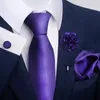 新しいデザイナーのメンズタイズラグジュアリー8cmシルクジャックズ織りの男性ネクタイリングブローチカフリンクスハンキーセットディバング。