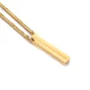 Personalized Bar Necklace 18K Gold Plated Custom Name Engravable Necklace with Cuban Chain Charm Gift for Lover