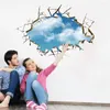 Wandaufkleber Blauer Himmel Wolke 3d Gebrochenes Loch Aufkleber Wohnzimmer Schlafzimmer Dekorationen Diy Home Decals Pvc Landschaft Wandbild Art Peel and Stick