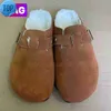 Sandals New Designer runs Boston Clogs Slippers Slides Germany Cork fur slide mens Loafers Shoes runss Leather Suede Taupe slipper A