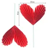 Festive Supplies Red Folded Heart Cake Topper Valentine's Day Wedding Decoration Happy Birthday Decorating Baking Party Favors