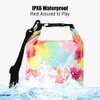 External Frame Packs Green TPU Outdoor Beach Swimming Bag Adjustable Sports Surf Waterproof Ink Splash Design 2L5L8L 230427