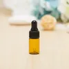 2 3 5 ml Mini Amber Glass Essential Oil Droper Bottles Refillable Empty Eye Droper Parfym Kosmetisk flytande lotion provlagring cont gvhw