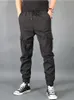 Pants PFHQ 2022 Nya herrarna Winter Thick Warm Cargo Pants Casual Fleece Pockets Fashion Baggy Joggger Work Clothing Cool Trousers 21Q1495