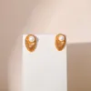 Boucles d'oreilles créoles cuivre plaqué or 18 carats coréen rétro coquille conception petites femmes mignonnes incrustées de perles anniversaire vacances Gifs
