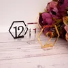 Autres fournitures de fête d'événement 10cm acrylique hexagone numéros de table signe transparent numéro de siège signe base de mariage carte de siège événement décor fournitures 231127