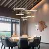 Lampadari Nordic Circle Lampade a sospensione a LED per la decorazione del soggiorno Villa Illuminazione interna Decor Lampada fai da te Ufficio Ktchen