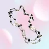 Women Long Chains Layered Pearl Beaded Necklace Collares de moda Number 5 Flower Party Jewelry4519457