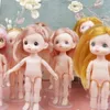 Dolls Cute Face Nude Body BJD Doll 13 Joint 16cm Blue eyes Dimple Little Girl Make Up Toy Girls Gift 230427