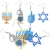 Boucles d'oreilles à dos 4 paires, bijoux juifs pour la saint-valentin, pendentif en acrylique amusant pour femmes