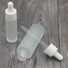 Classic 15ml 30ml frost bottle clear glass dropper eye essential oil serum bottles with white cap Hfwxl